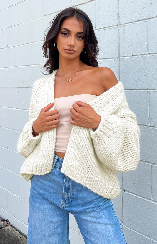 Bad Habits Cream Knit Cardigan – Beginning Boutique US