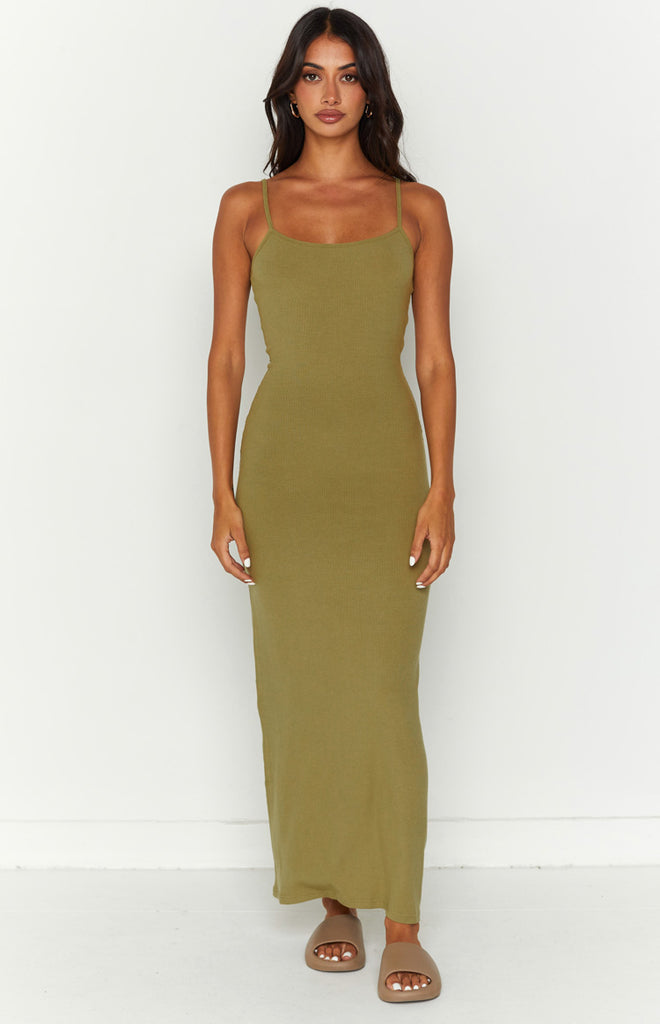 Melrose Khaki Maxi Dress – Beginning Boutique