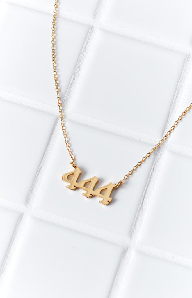 444 Gold Angel Number Necklace – Beginning Boutique