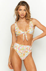 9.0 Swim Majorca Summer Multi Print High Waisted Bikini Bottoms Image