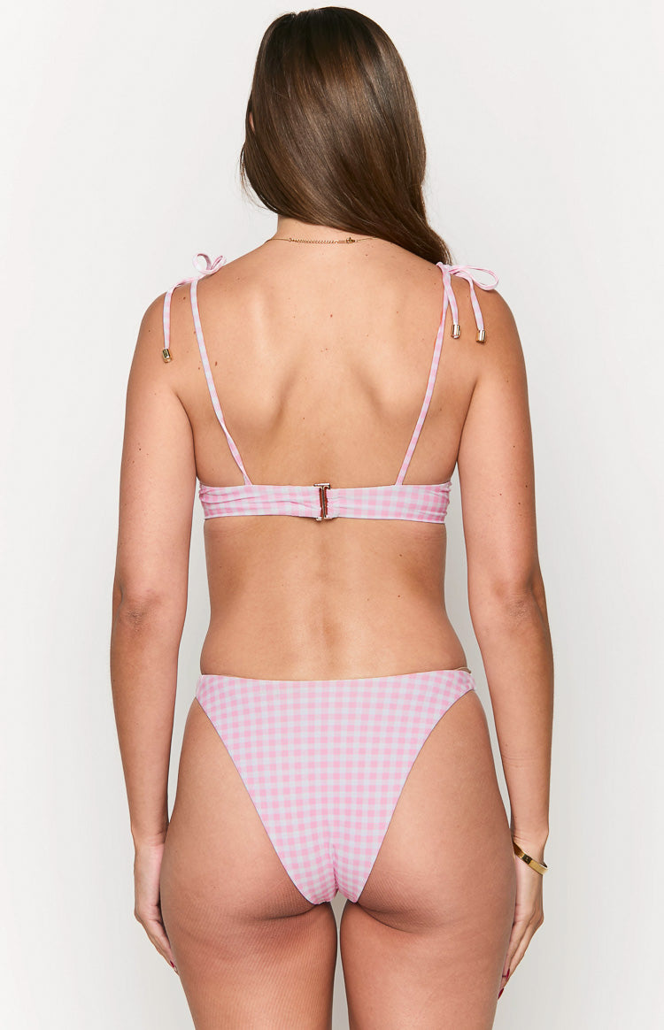 9.0 Swim Bianca Pink Gingham Bikini Top Image