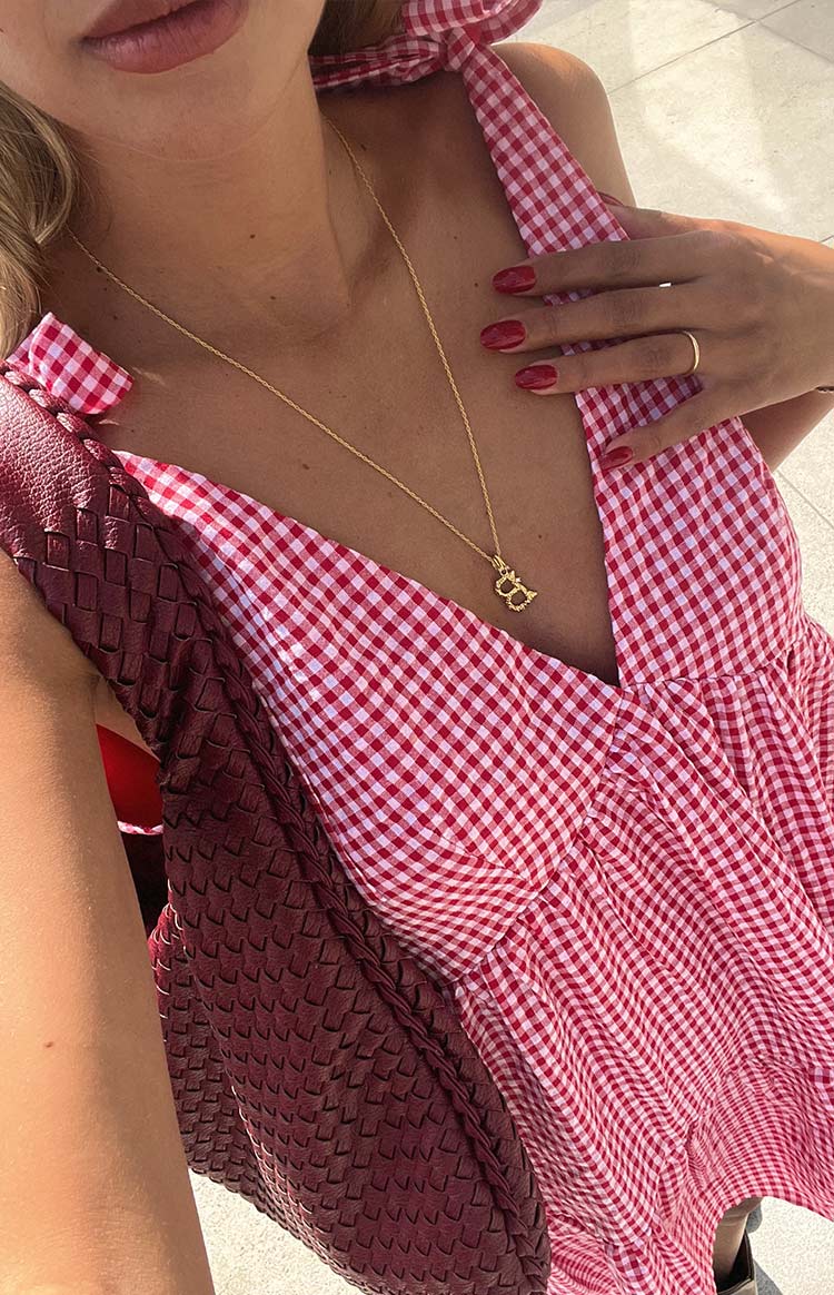 Angel Girl Red Gingham Mini Dress Image