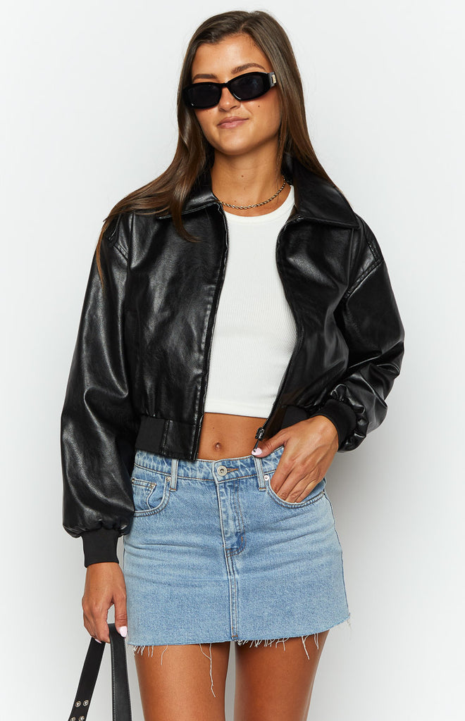 Abbi Black Cropped Jacket – Beginning Boutique