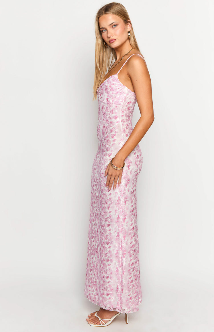 Alanna Pink Lace Maxi Dress Image