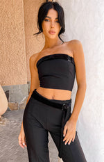 Alistair Black Strapless Belt Top Image