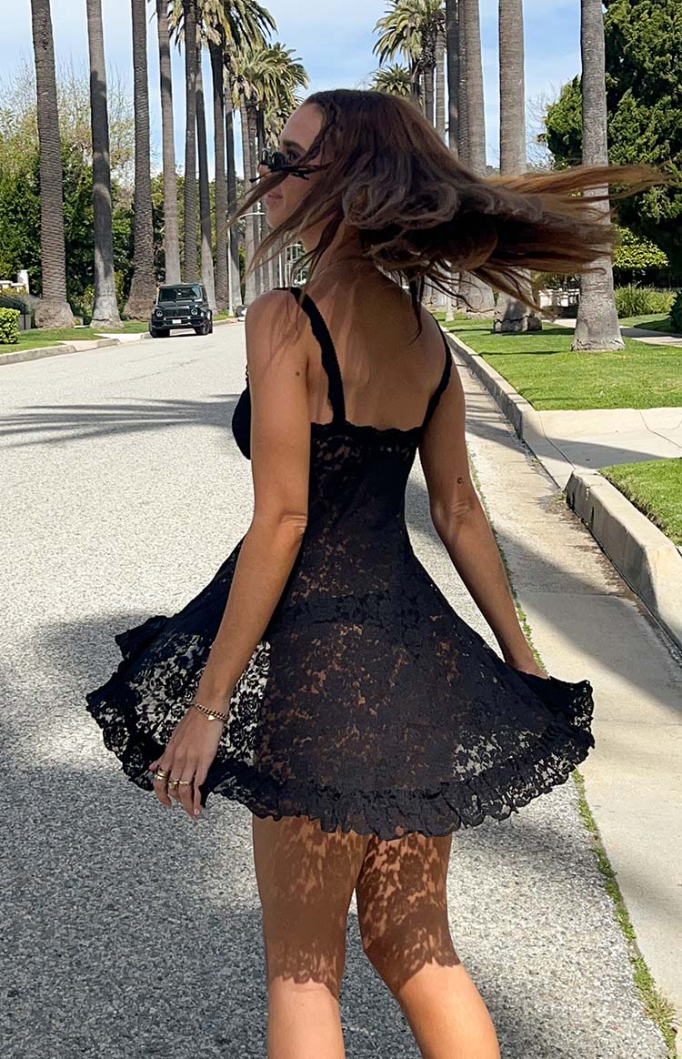 All Mine Black Lace Mini Dress Image