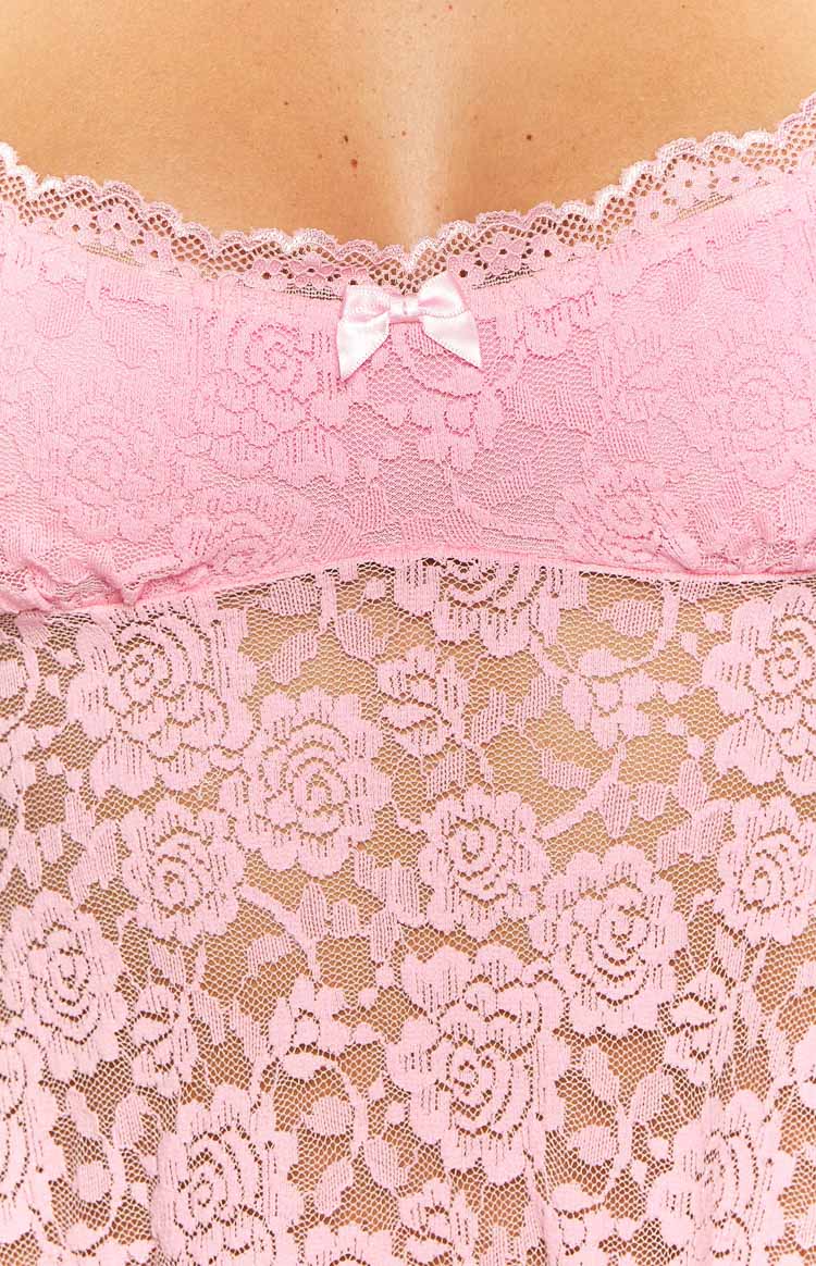 All Mine Pink Lace Mini Dress Image