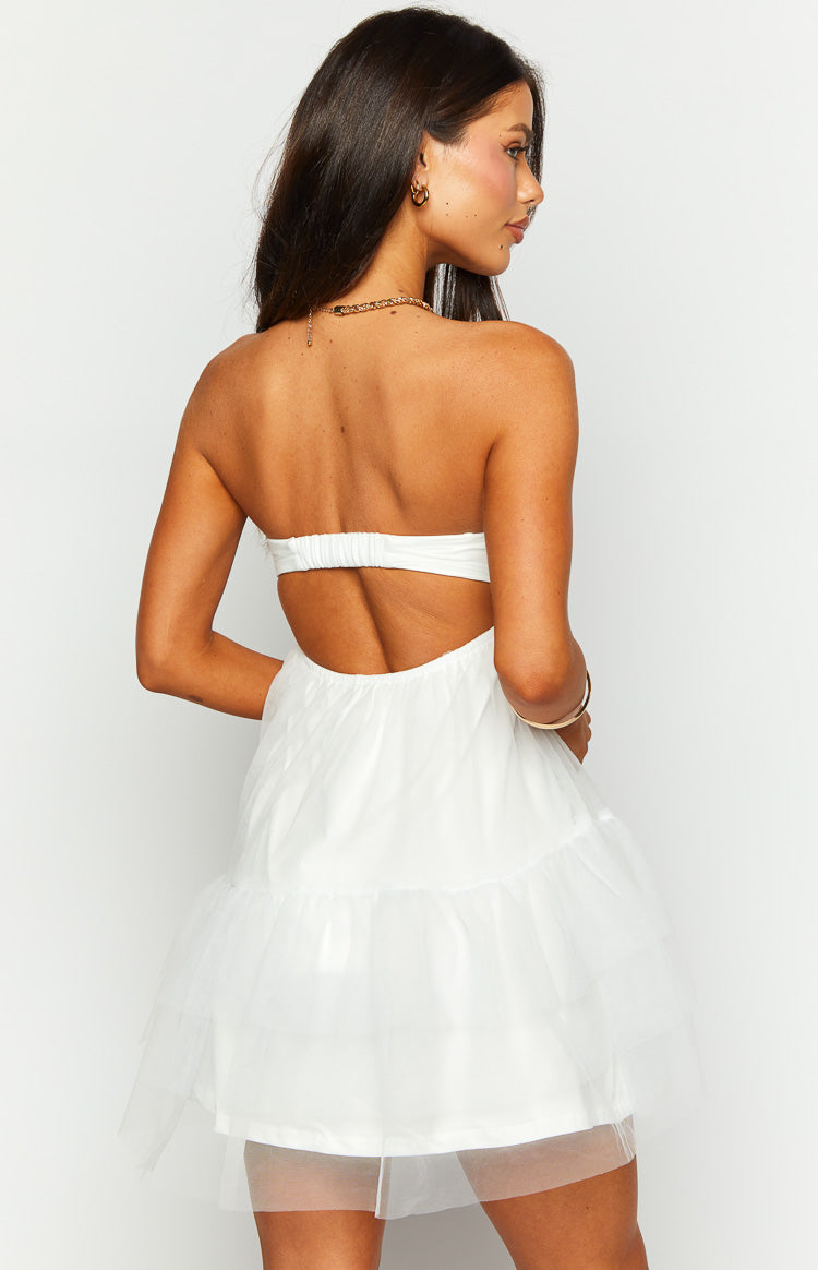 Amba White Strapless Mini Dress Image