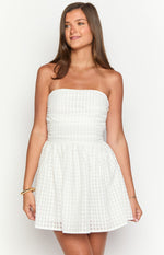 Andy White Strapless Mini Dress Image