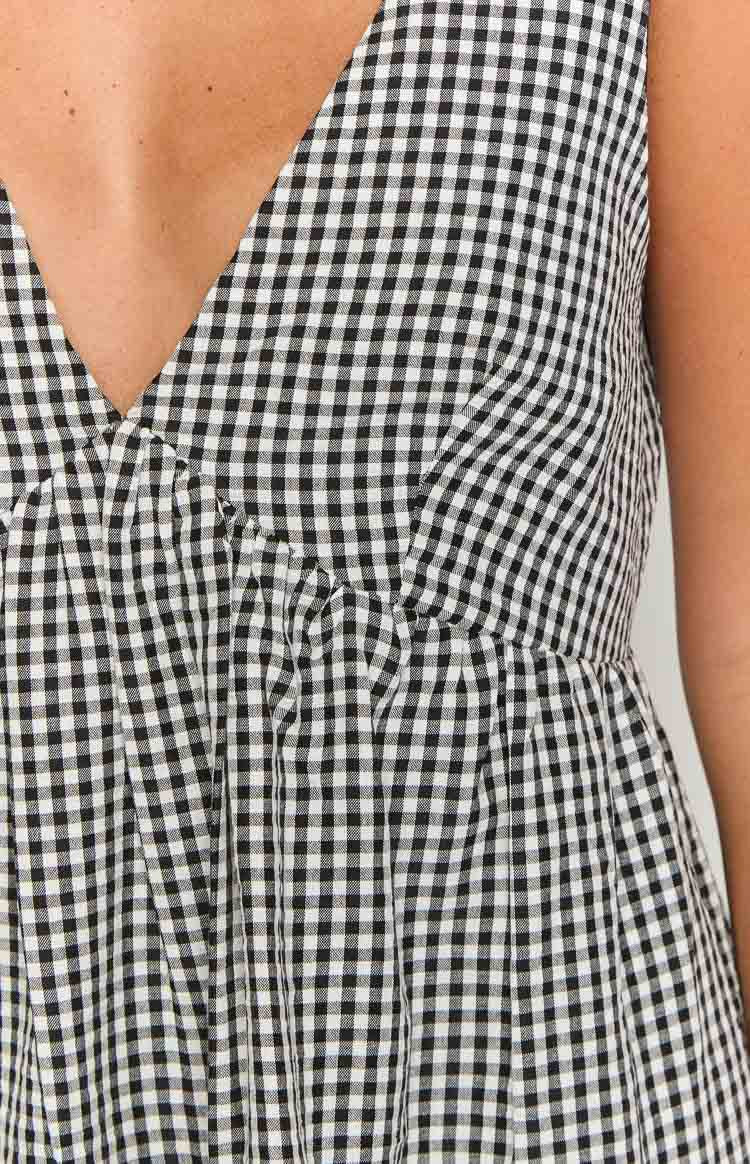 Angel Girl Black Gingham Mini Dress Image