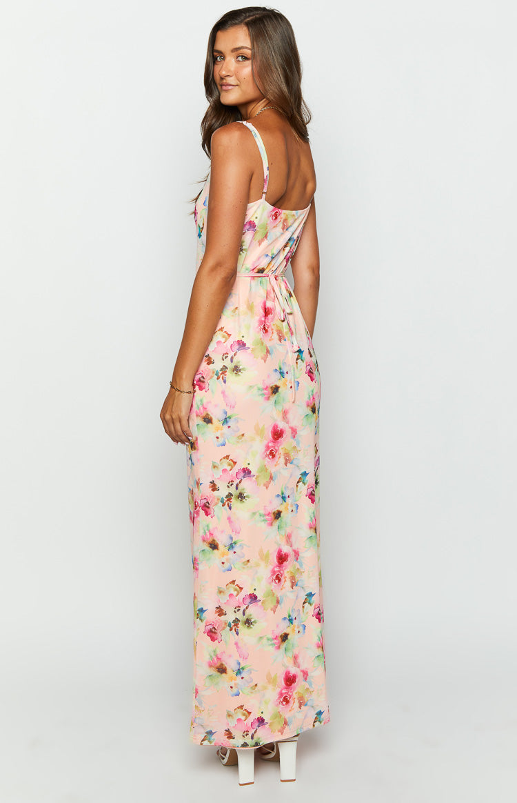 Collective Dress - Aster Pink Floral Mesh Maxi Dress fifth image