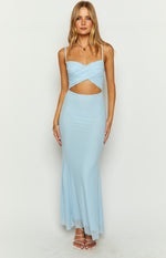 Avery Blue Mesh Maxi Dress Image