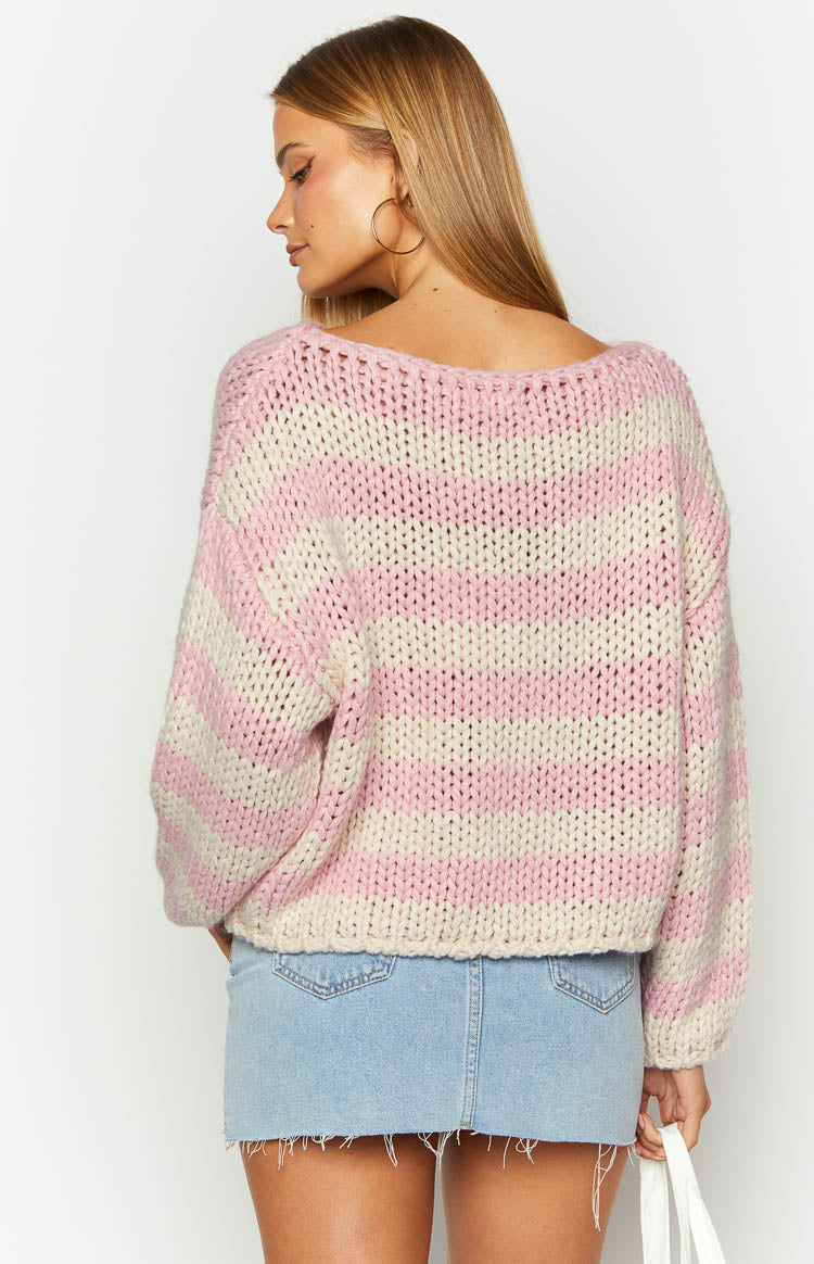 Bea Pink Striped Sweater Image