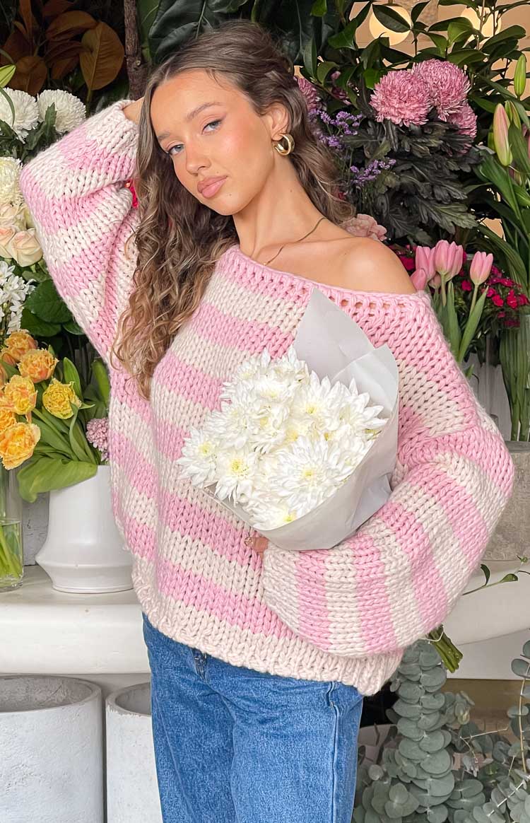 Bea Pink Striped Sweater Image