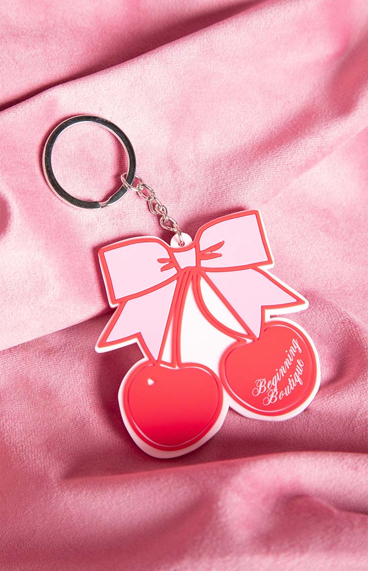 Beginning Boutique Cherry Bow Keyring Image