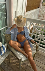 9.0 Swim Bianca Navy Gingham Bikini Bottoms Image