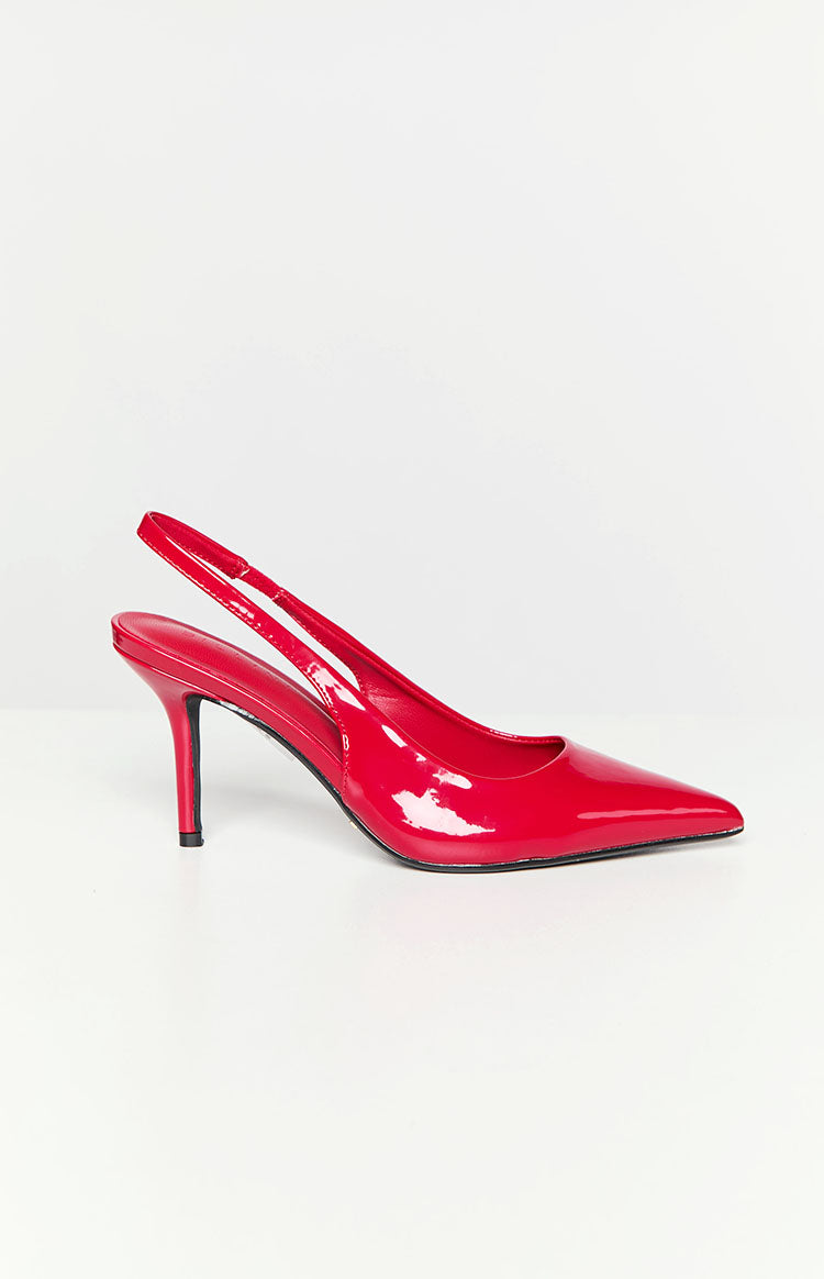 Billini Blondie Strawberry Red Patent Heels Image