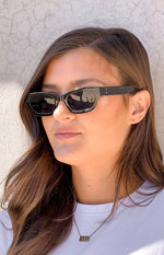 Black Slimline Sunglasses Image