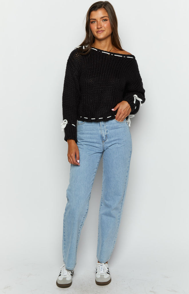 Bea Black Sweater – Beginning Boutique