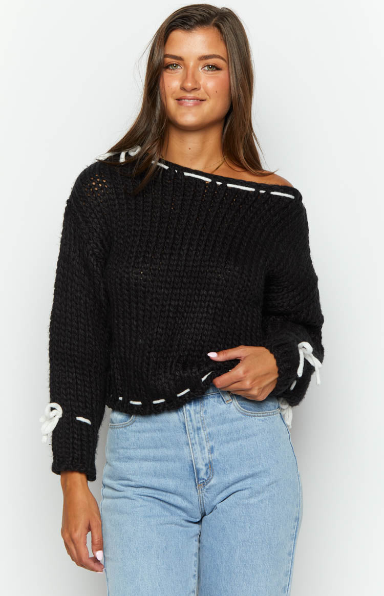 Bea Black Sweater – Beginning Boutique