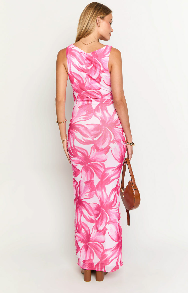 Blessings Pink Floral Maxi Dress Image