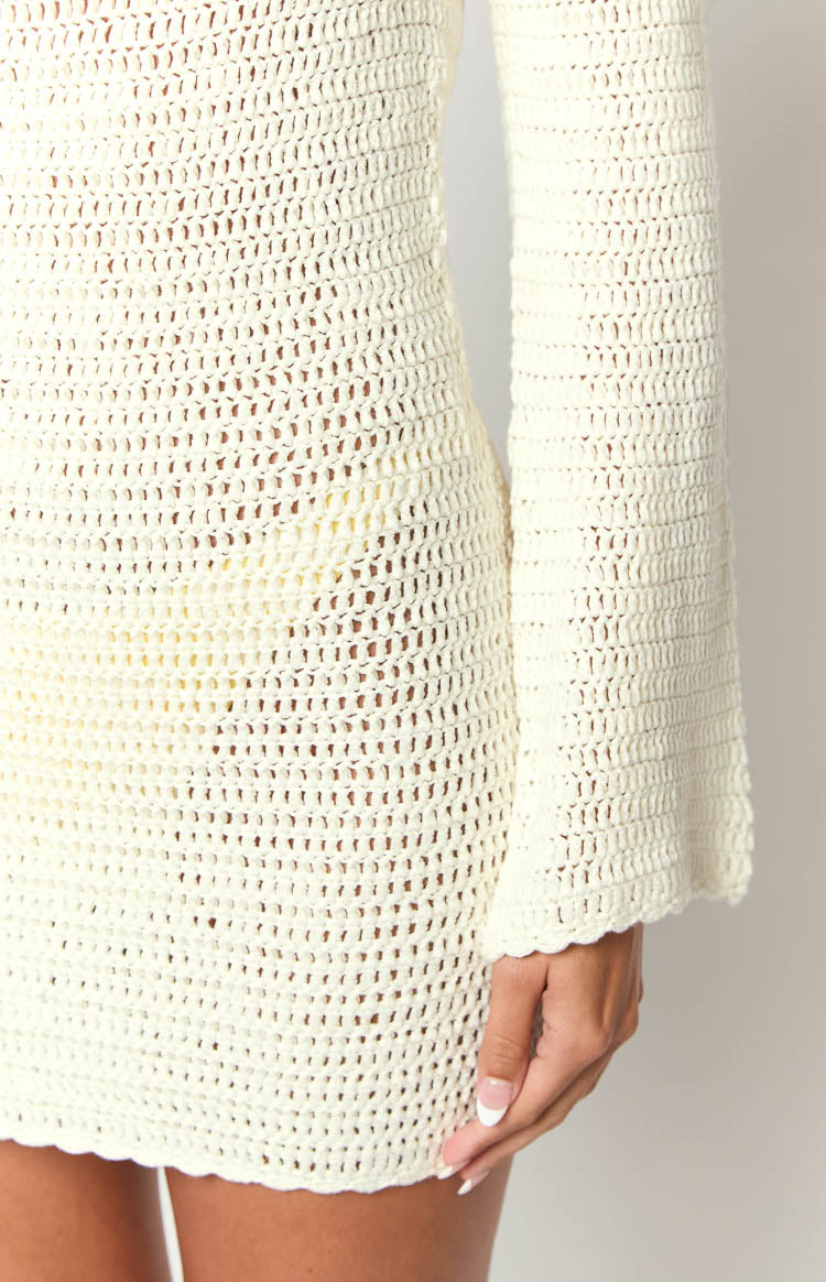 Boston White Crochet Mini Dress Image