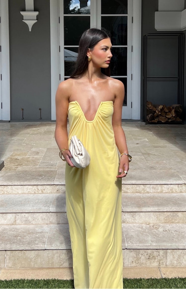 Braelyn Yellow Strapless Maxi Dress Image