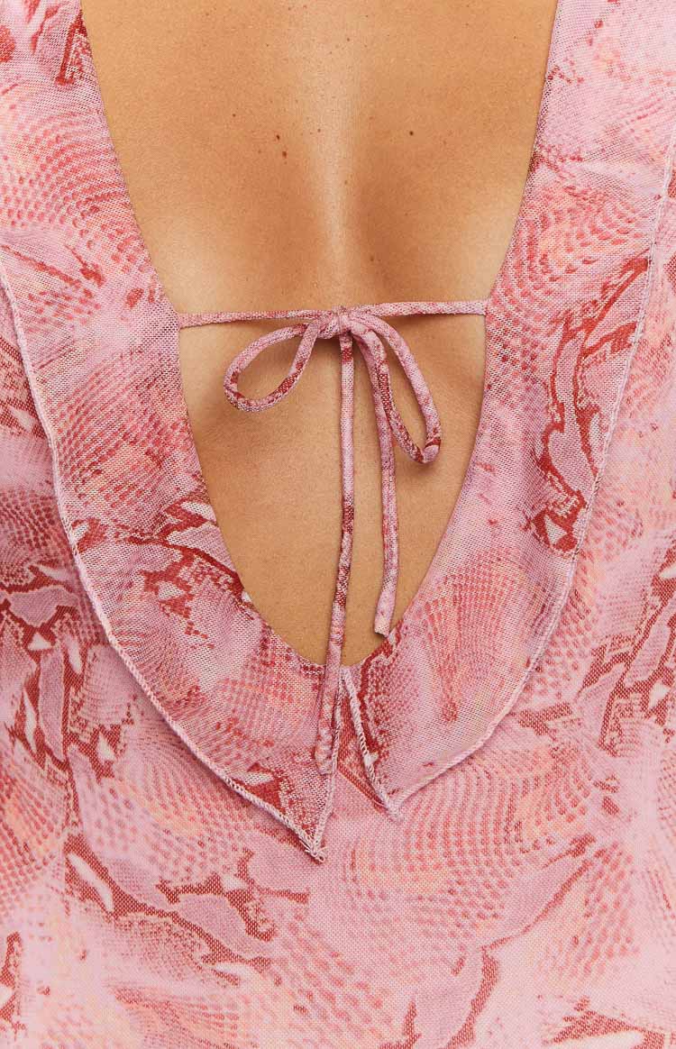 Bright Lights Pink Swirl Snake Print Mini Dress Image