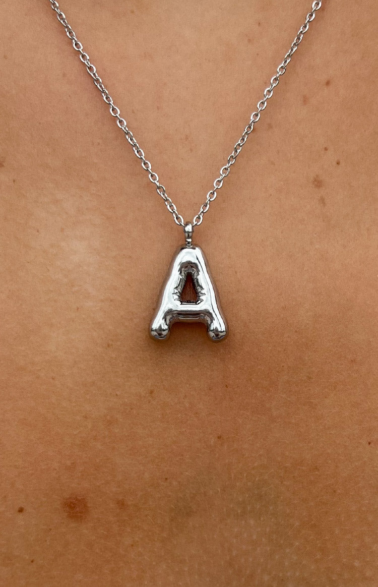 Bubble Bliss Silver Letter Necklace Beginning Boutique