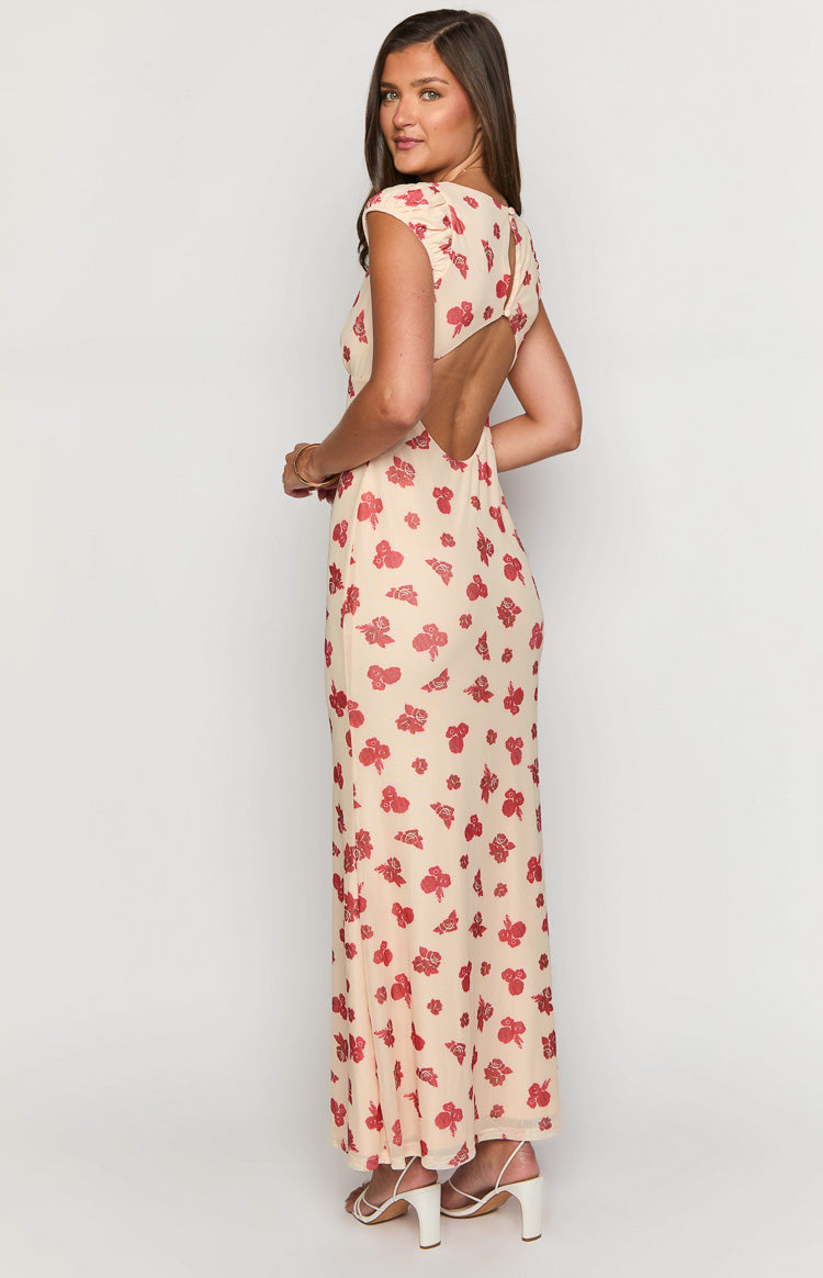 Cali Red Floral Maxi Dress Image