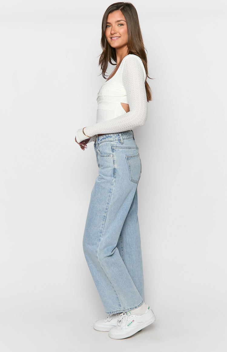 Calliope Light Wash Mid Rise Slouchy Jeans Image