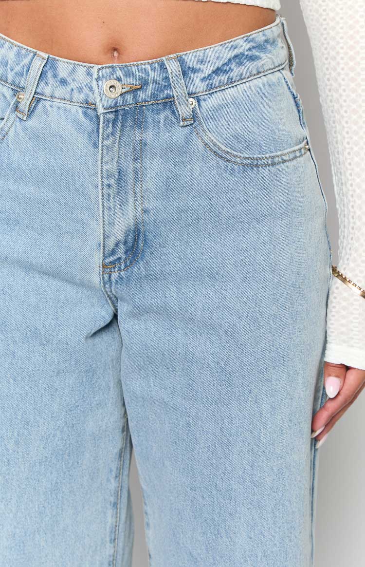 Calliope Light Wash Mid Rise Slouchy Jeans Image