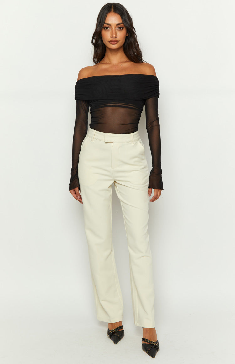 Cabo Cream Straight Leg High Waisted Tailored Pant – Beginning Boutique