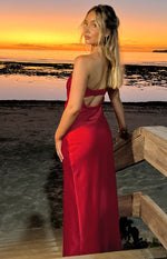 Cassander Red Strapless Maxi Dress Image