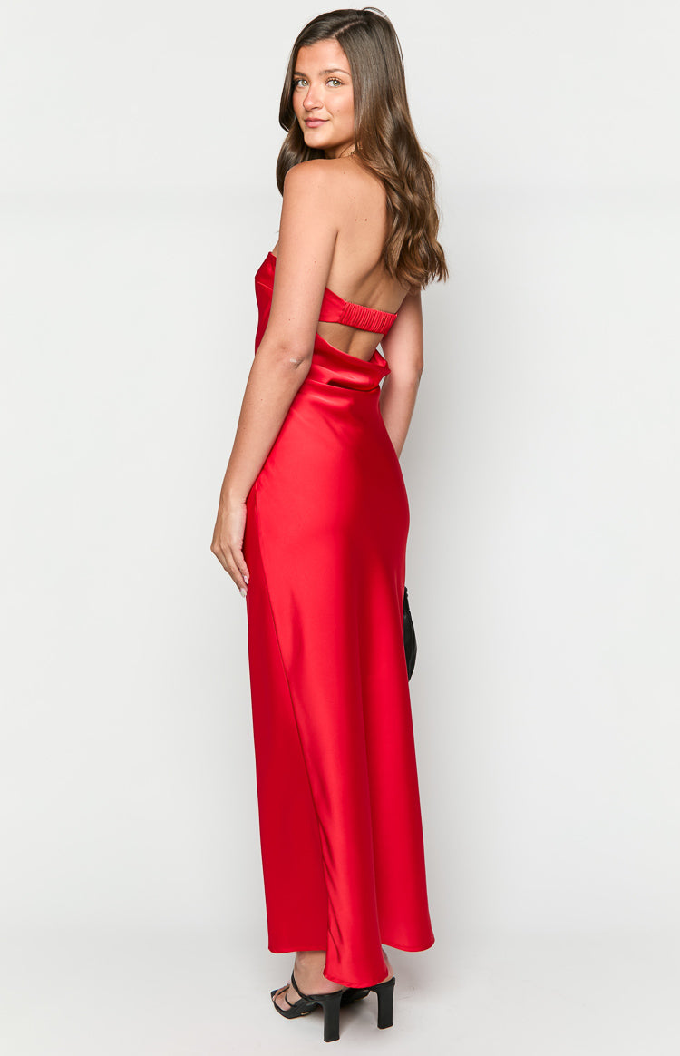 Cassander Red Strapless Maxi Dress Image