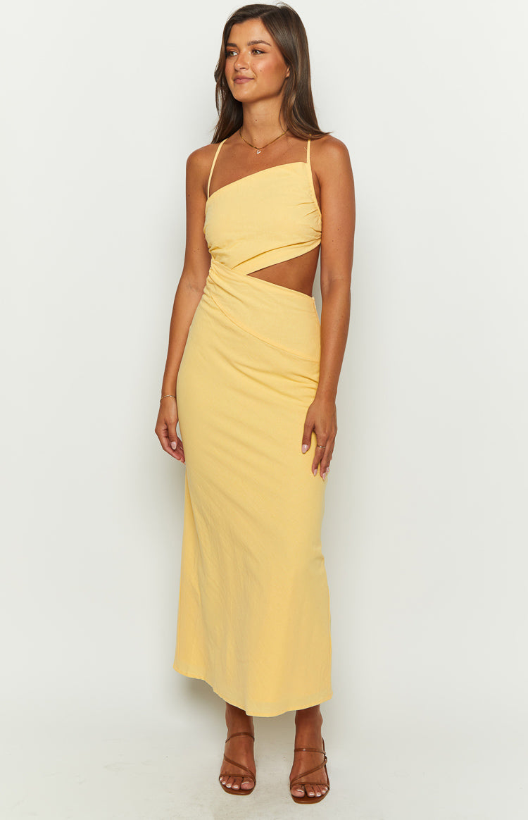 Shop Formal Dress - Cindy Yellow Maxi Dress third image