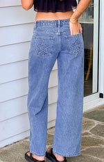 Clara Mid Wash Denim Low Rise Jeans Image
