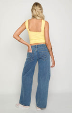 Clara Mid Wash Denim Low Rise Jeans Image