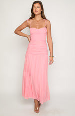 Clare Pink Ruched Maxi Dress Image