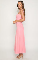 Clare Pink Ruched Maxi Dress Image