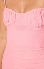 Clare Pink Ruched Maxi Dress Image
