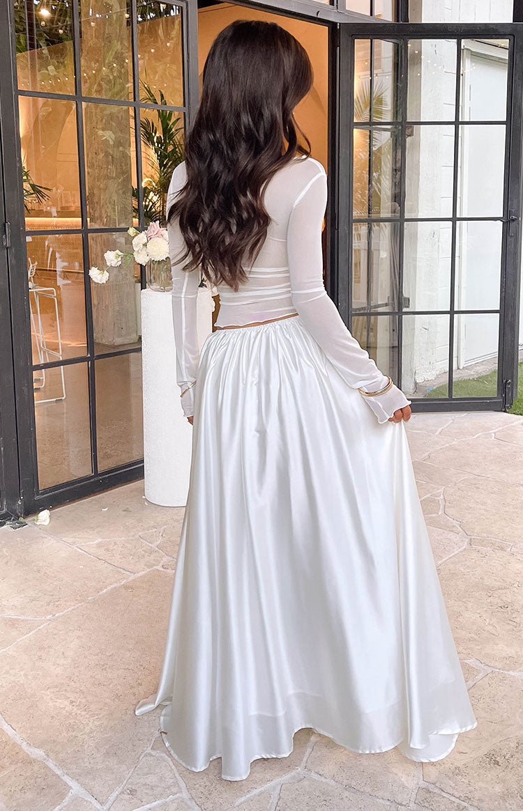 Clementine White Maxi Skirt Image