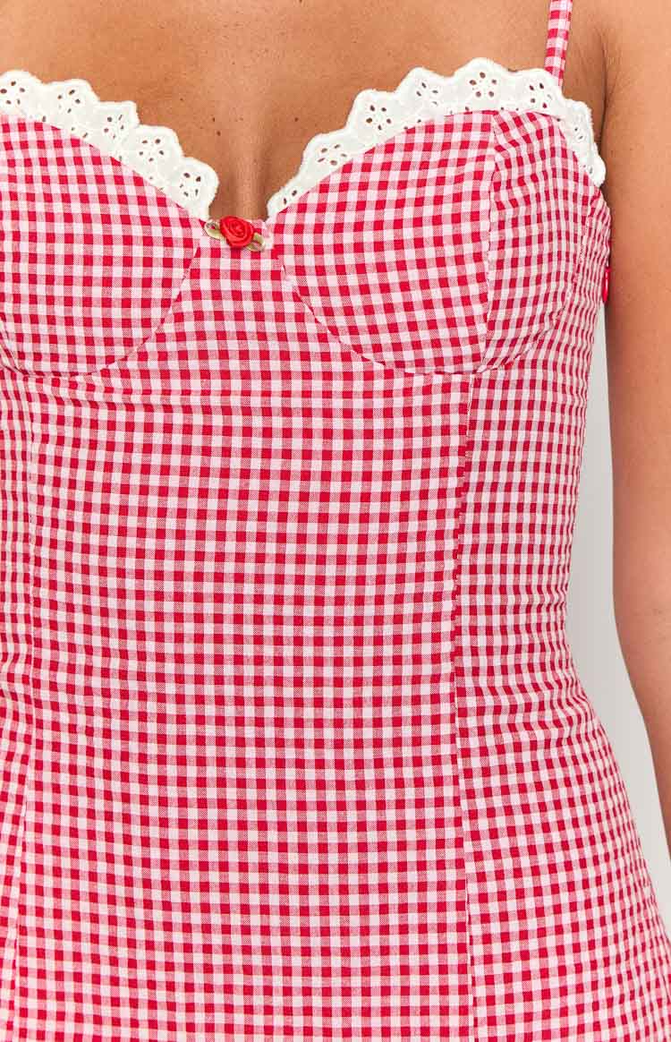 Cutie Pie Red Gingham Mini Dress Image