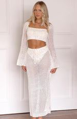 Dally White Crochet Crop Top Image