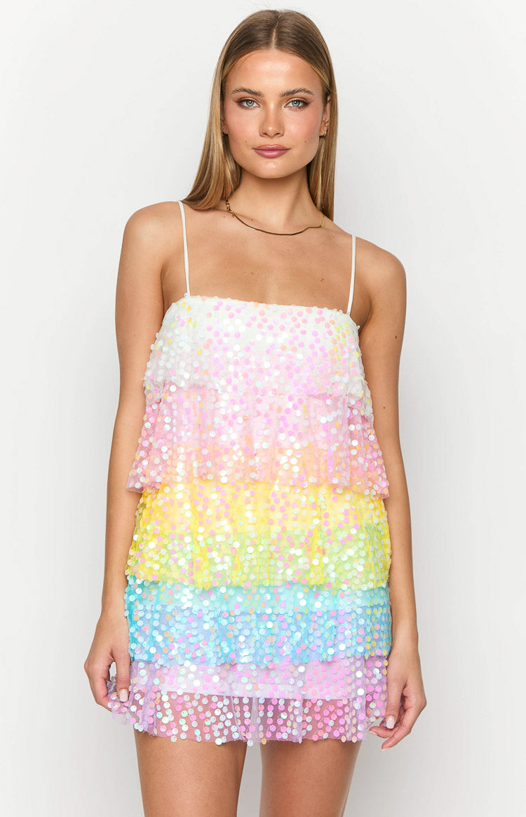 Darcy Rainbow Sparkle Mini Dress Image