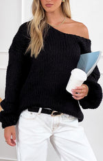 Delvey Black Chunky Knit Sweater Image