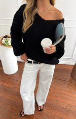 Delvey Black Chunky Knit Sweater Image