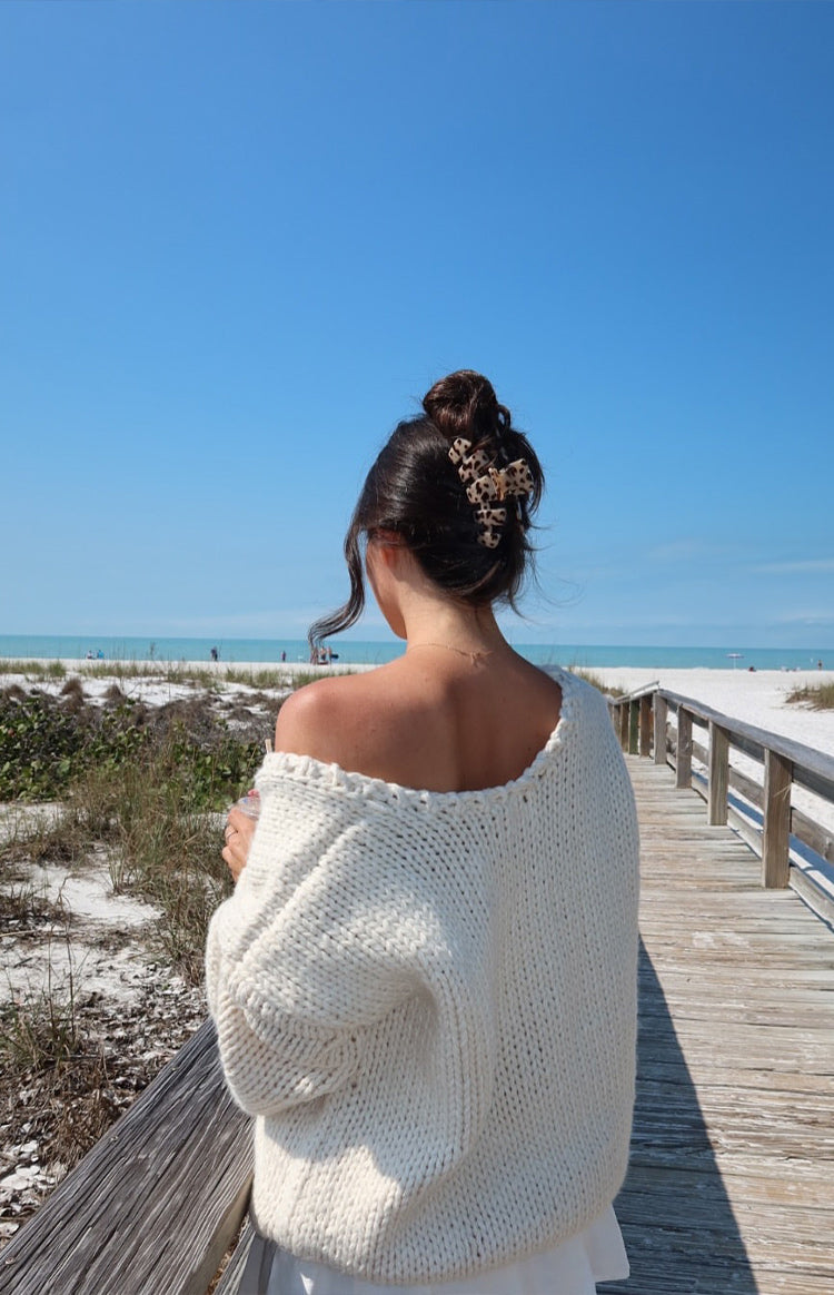 Delvey Cream Chunky Knit Sweater Image