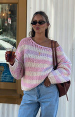 Bea Pink Striped Sweater Image