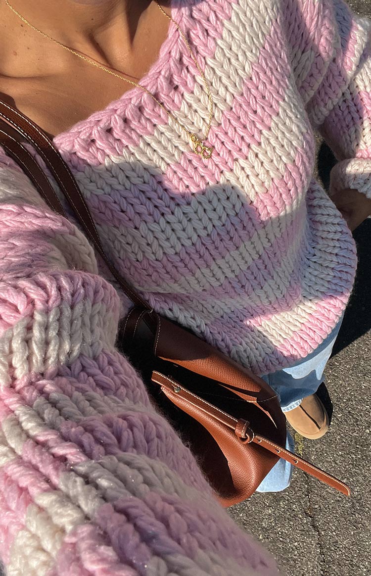 Bea Pink Striped Sweater Image